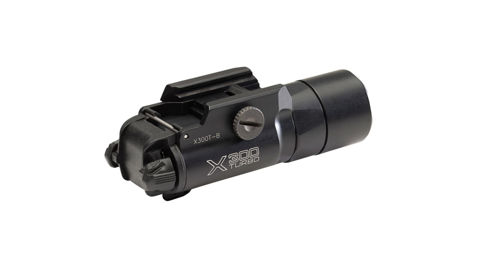 SureFire X300T Turbo Series High-Candela LED Weapon Light, 123A Lithium, White Light, 650 Lumens, Black, X300T-B