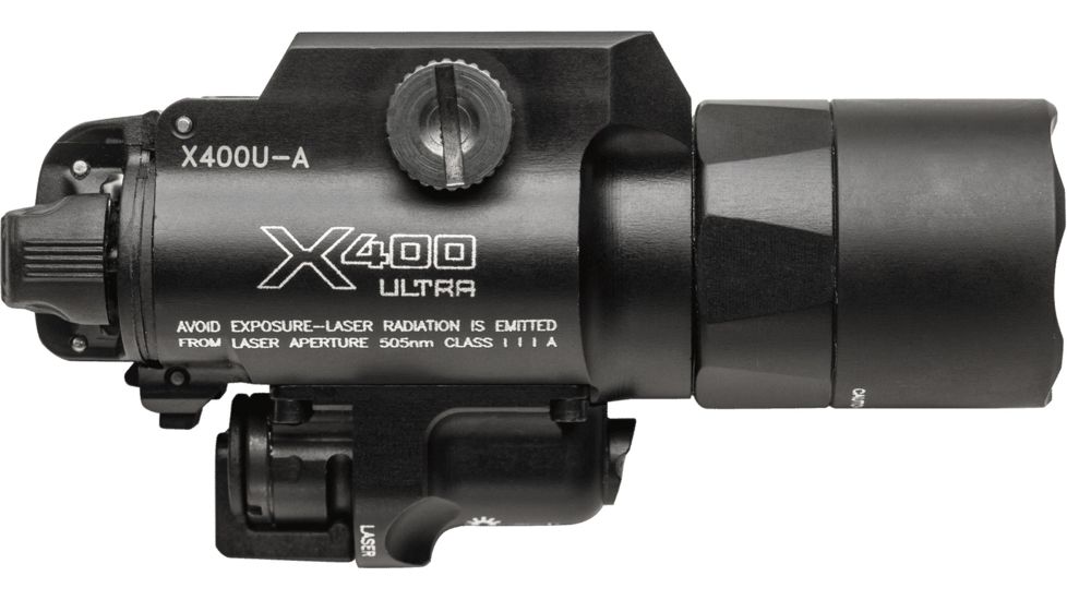 SureFire X400 Weapon Light With Red Laser, 1000 Lumens, Black, NSN 6230-01-652-9018, X400U-A-RD