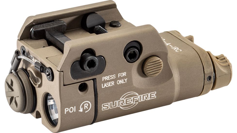 SureFire XC2 Weapon Light, 300 mW IR LED, 7 mW 850 nm IR Laser Sight, 1.5V, Wedge Lock Universal Rail Mount, Tan, XC2-A-IRC-TN
