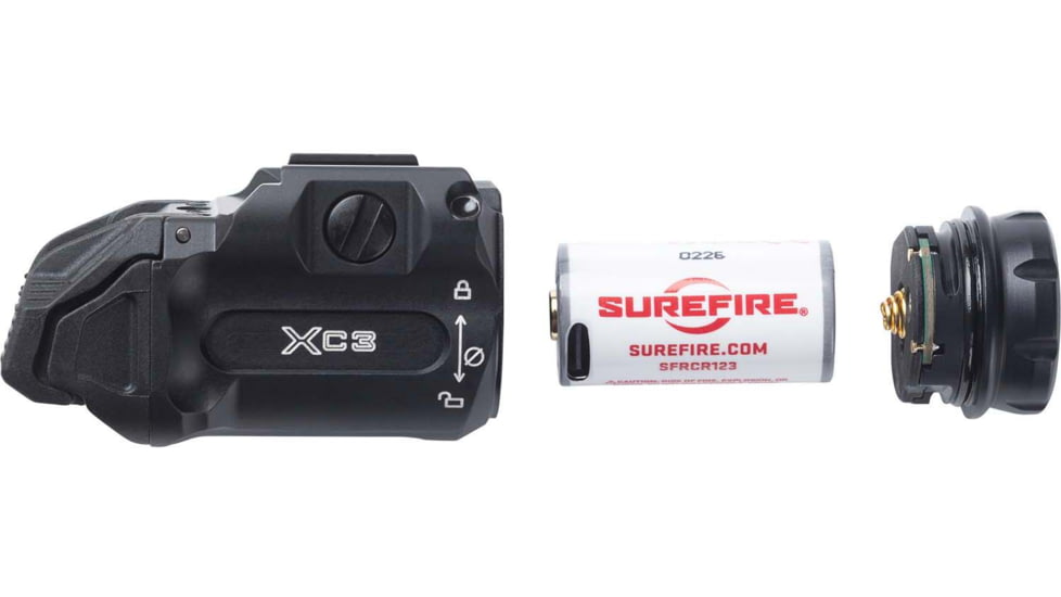 SureFire XC3-B Single Cell, LED, Dual Fuel, Compact Pistol Light, 1X RCR123, 1000 Lumen, 7200 Candela, Black, XC3-B