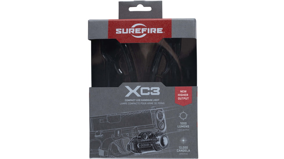 SureFire XC3-B Single Cell, LED, Dual Fuel, Compact Pistol Light, 1X RCR123, 1000 Lumen, 7200 Candela, Black, XC3-B
