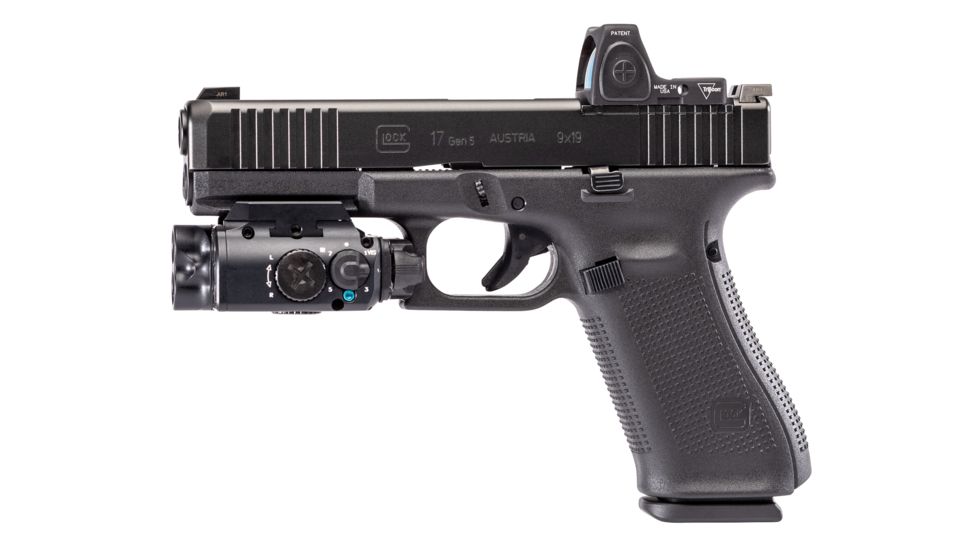 SureFire XVL2 Weapon Light, 400 Lumen LED/300 mW IR, 520 nm Class IIIA Green/850 nm Class IIIB IR Laser Sight, 3V, Black, XVL2