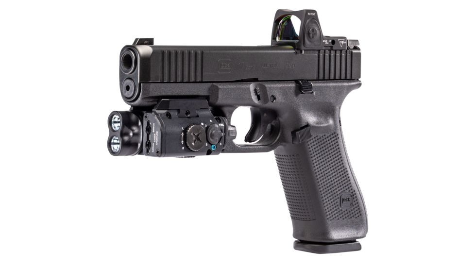 SureFire XVL2 Weapon Light, 400 Lumen LED/300 mW IR, 520 nm Class IIIA Green/850 nm Class IIIB IR Laser Sight, 3V, Black, XVL2
