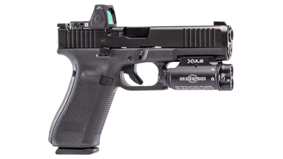 SureFire XVL2 Weapon Light, 400 Lumen LED/300 mW IR, 520 nm Class IIIA Green/850 nm Class IIIB IR Laser Sight, 3V, Black, XVL2