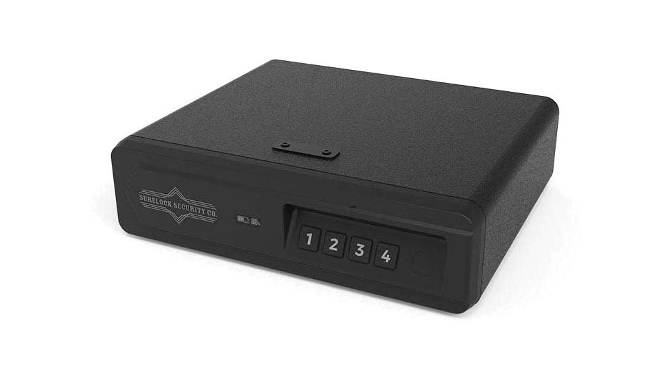 Surelock Security QuickTouch Drawer Vault Digital Gun Safe, Surelock stealth, 4-key code, Heavy Duty Steel, Black, 3418979