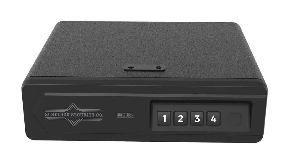 Surelock Security QuickTouch Drawer Vault Digital Gun Safe, Surelock stealth, 4-key code, Heavy Duty Steel, Black, 3418979