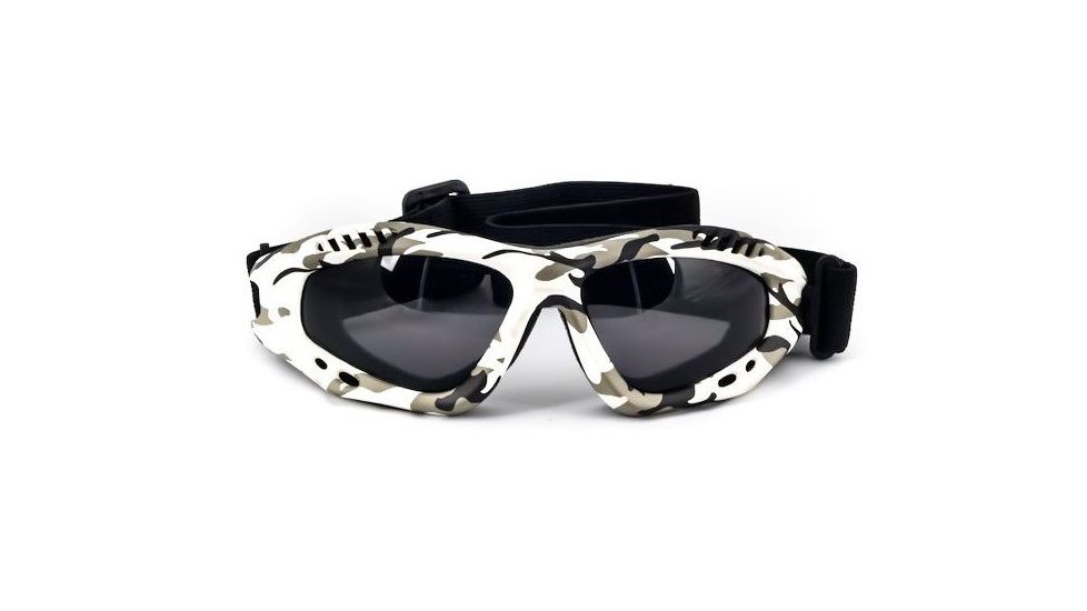 Survival Optics Military/Desert Shield Goggles, Snow Camo Frame, Logo, Pc Anti Fog Smoke Lens, 2.0mm 2003