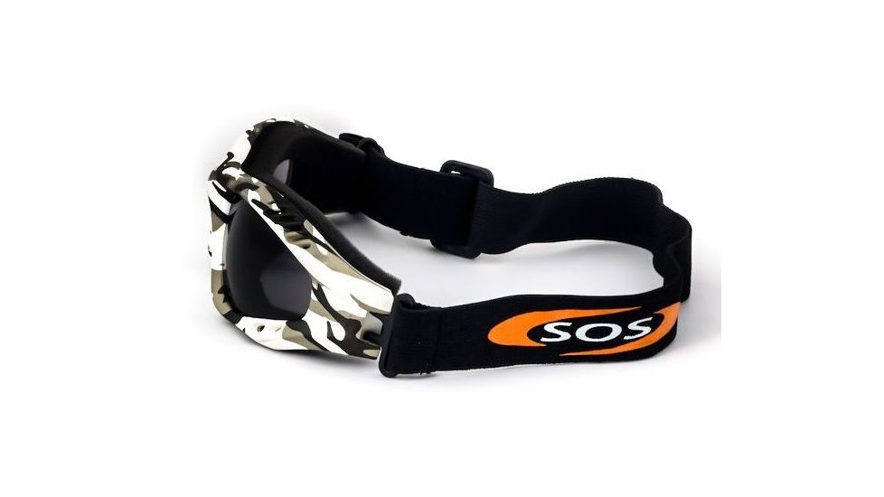 Survival Optics Military/Desert Shield Goggles, Snow Camo Frame, Logo, Pc Anti Fog Smoke Lens, 2.0mm 2003