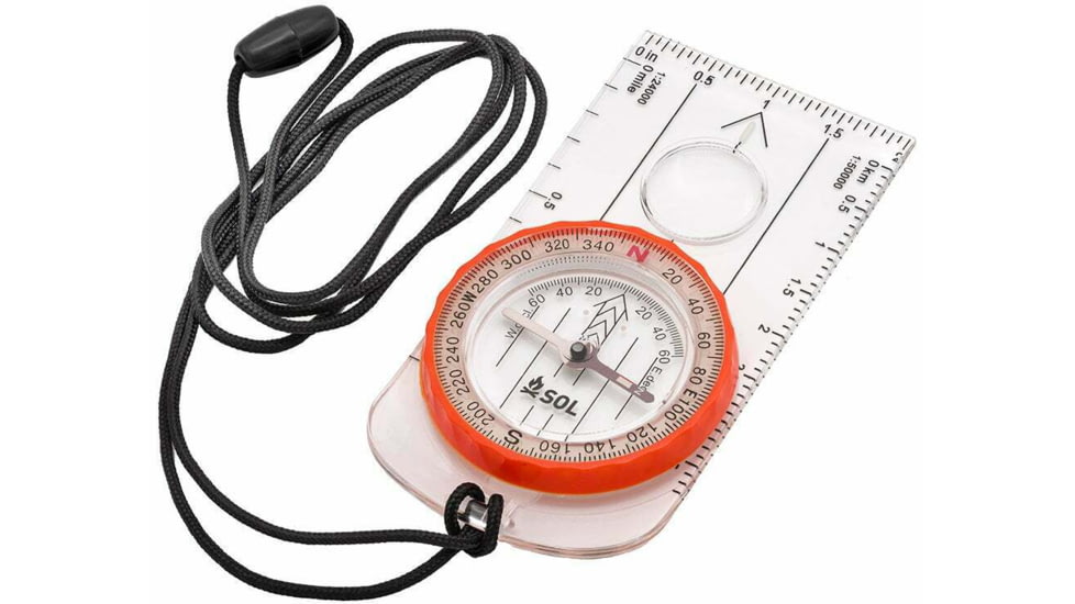 Survive Outdoors Longer Deluxe Map Compass Edit Actions, Clear, 0140-0028