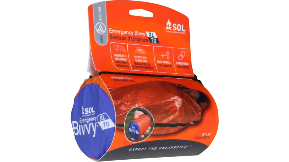Survive Outdoors Longer Emergency Bivvy Orange, 84X60in, XL, 0140-1139