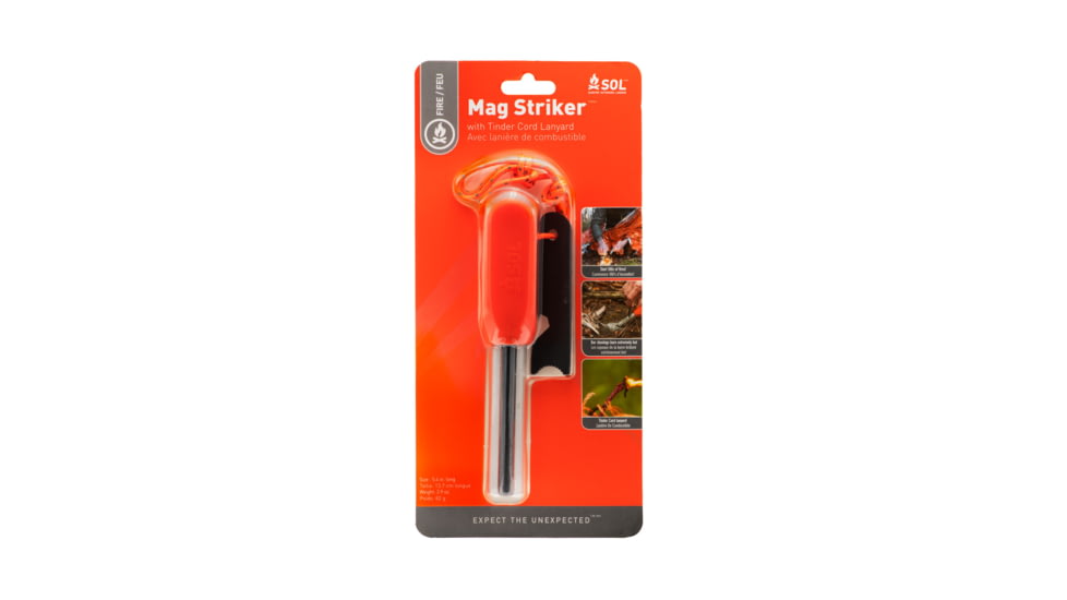 Survive Outdoors Longer Magnesium Striker with Tinder Cord, 0140-1242
