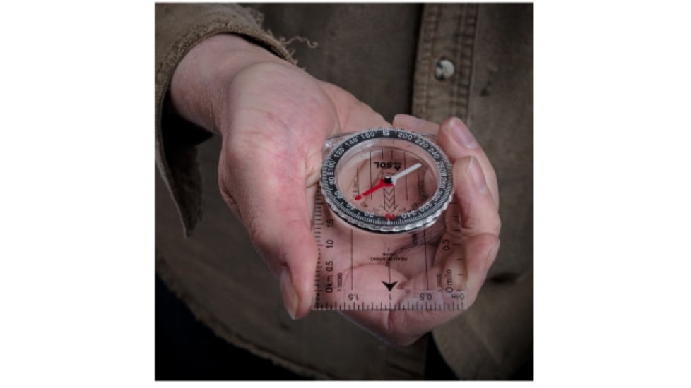 Survive Outdoors Longer Map Compass, Clear, 0140-0026