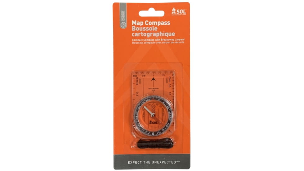 Survive Outdoors Longer Map Compass, Clear, 0140-0026