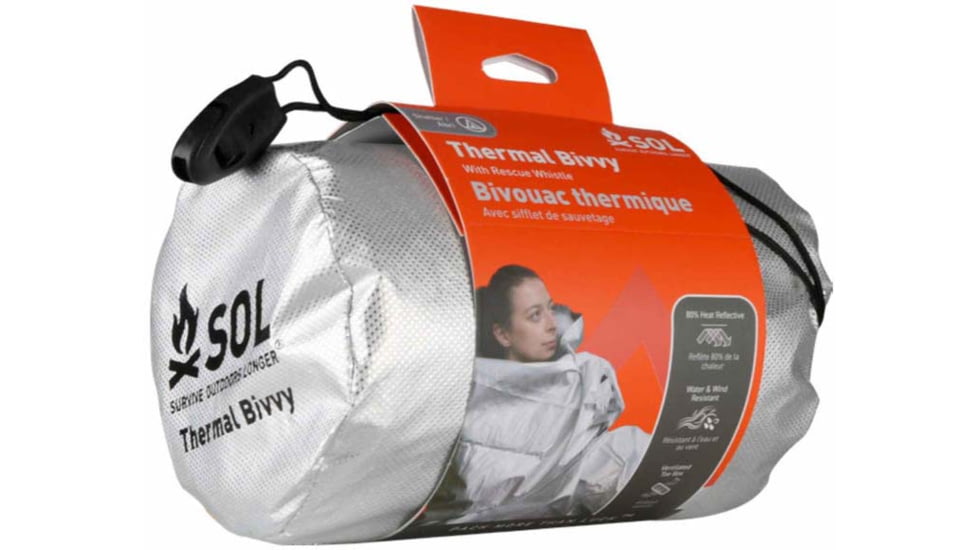 Survive Outdoors Longer Thermal Bivvy w/ Rescue Whistle, Orange, 0140-1221