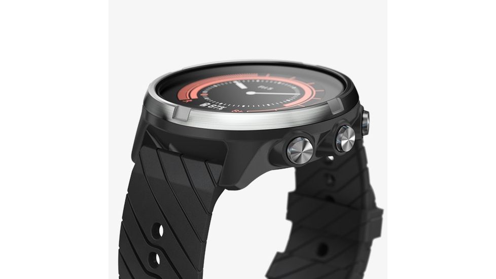 Suunto 9 Watches, Stainless Steel Case/ Black Silicone Strap SS050142000