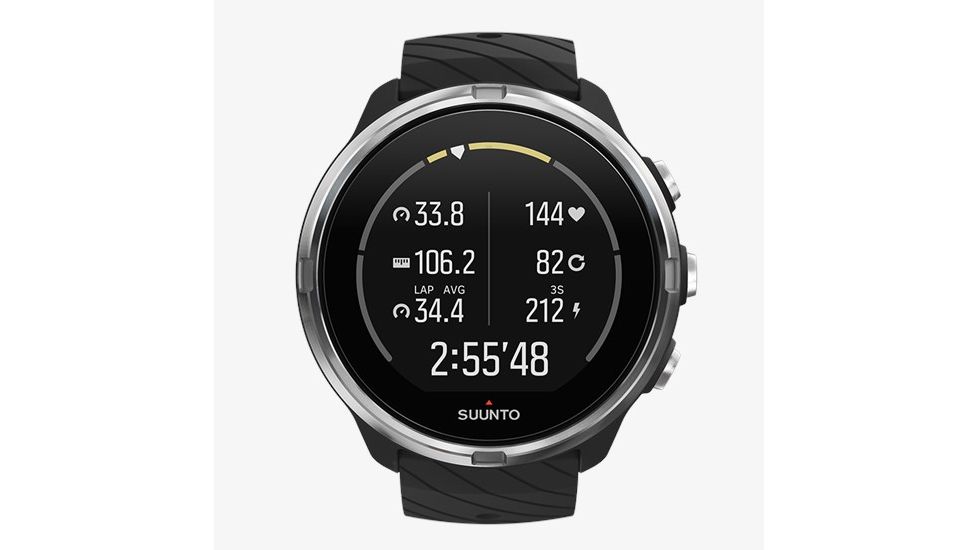 Suunto 9 Watches, Stainless Steel Case/ Black Silicone Strap SS050142000