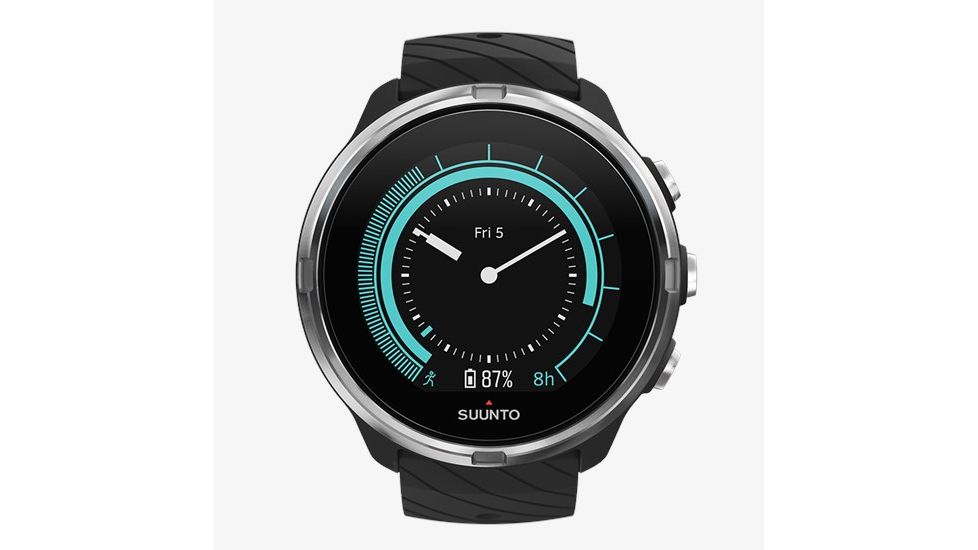Suunto 9 Watches, Stainless Steel Case/ Black Silicone Strap SS050142000