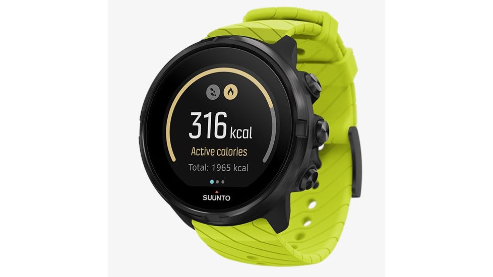 Suunto 9 Watches, Stainless Steel Case/ Lime Silicone Strap SS050144000