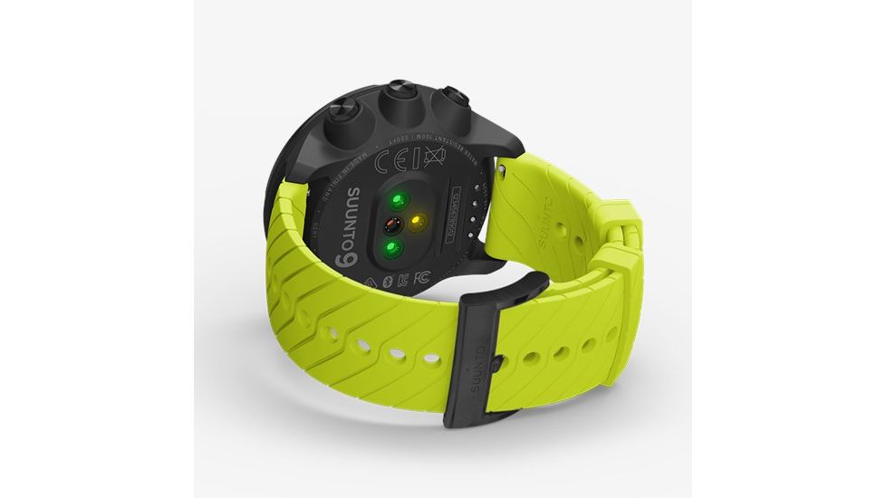 Suunto 9 Watches, Stainless Steel Case/ Lime Silicone Strap SS050144000