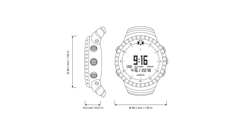 Suunto Core Watch w/ Altimeter and Compass, Black, One Size, SS014279010