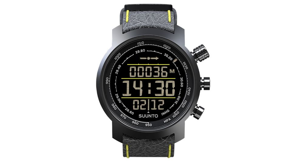 Suunto Elementum Terra Leather Premium Sports Watch For Urban And Mountain Life, Black/Red SS019171000