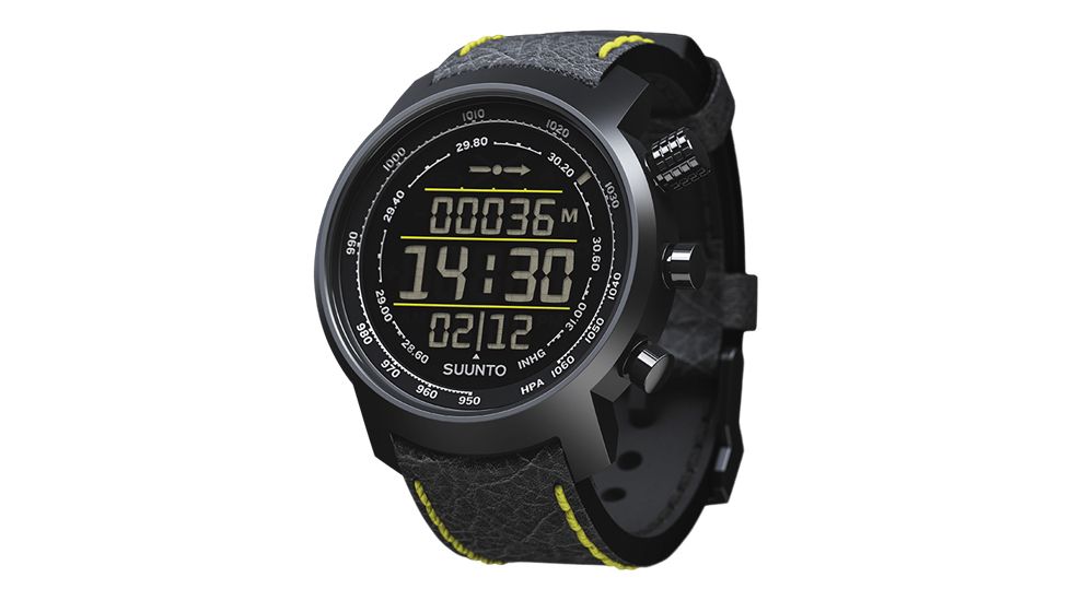 Suunto Elementum Terra Leather Premium Sports Watch For Urban And Mountain Life, Black/Red SS019171000