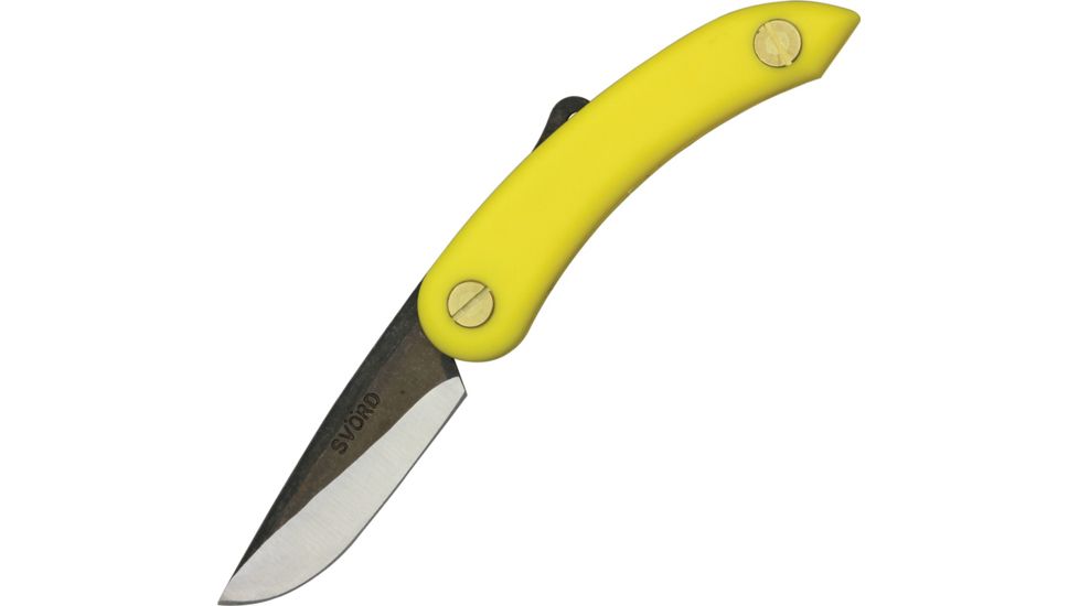 Svord Mini Peasant Yellow Fold Knife, Swedish high carbon tool steel blade SV146