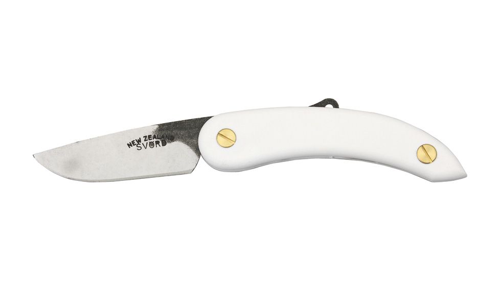 Svord Peasant Fold Knife White, Poly Handle, Swedish high carbon tool steel blade SV140