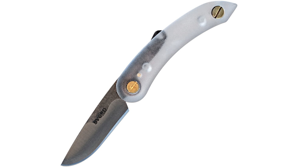 Svord Peasant Knife Crystal Polycarb, 3 15N20 steel blade, Clear polycarbonate handle, PKC2
