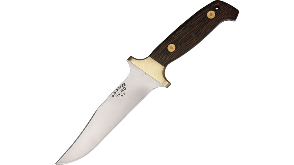 Svord Bowie Fixed Blade Knife, SS PE Blade, Brown hardwood handle SV280BW