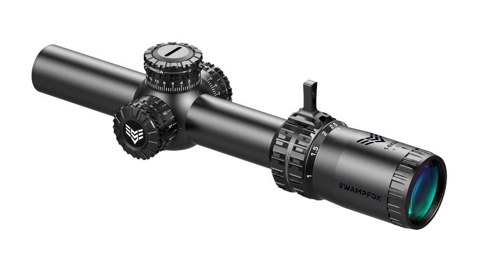 Swampfox Arrowhead Series 1-8x24mm SFP IR Green MIL 30mm Tube Riflescope, Black, ARH1824-GL