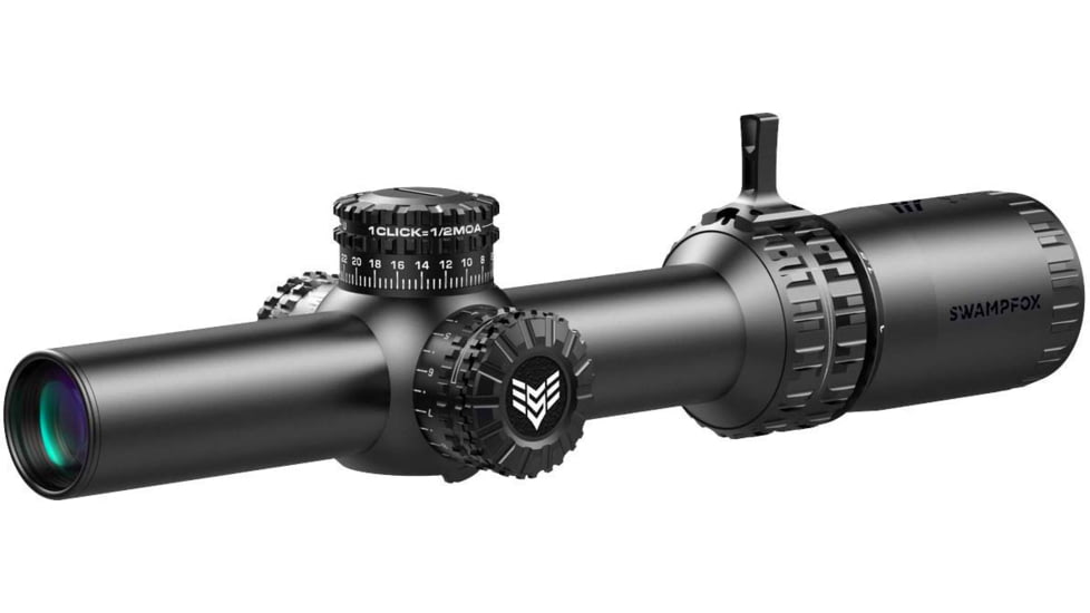 Swampfox Arrowhead Series 1-8x24mm SFP IR Green MIL 30mm Tube Riflescope, Black, ARH1824-GL