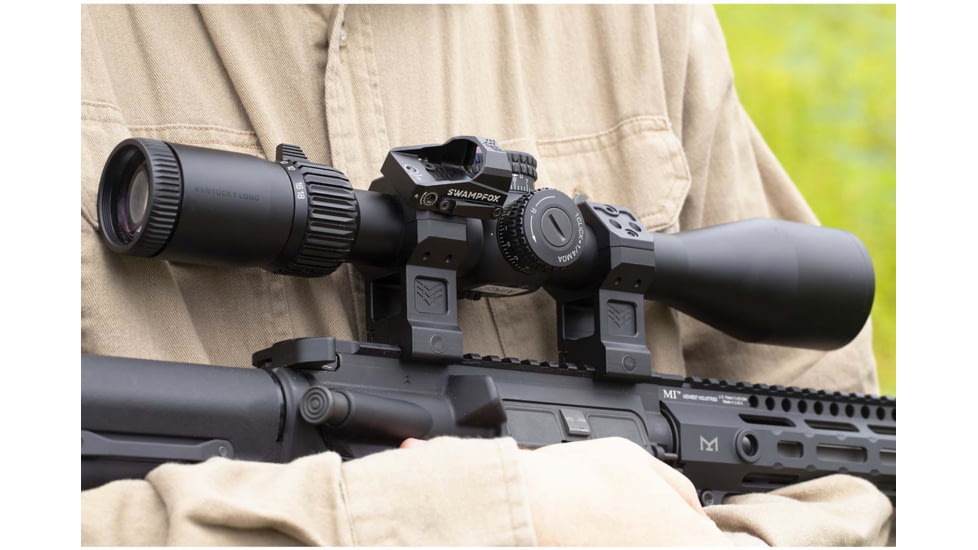 Swampfox H.E. Rifle Scope Rings, 30mm Tube, 1.93in Centerline Height, /w Integral 45-degree Offset Reflex Side Mount, Black, MRH30-H
