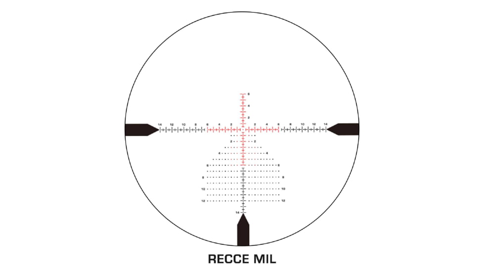 Swampfox Kentucky Long Tactical 2-12x44mm Rifle Scope, 30mm Tube, First Focal Plane, Recce MIL, MOA, Black, KTK21244-4L