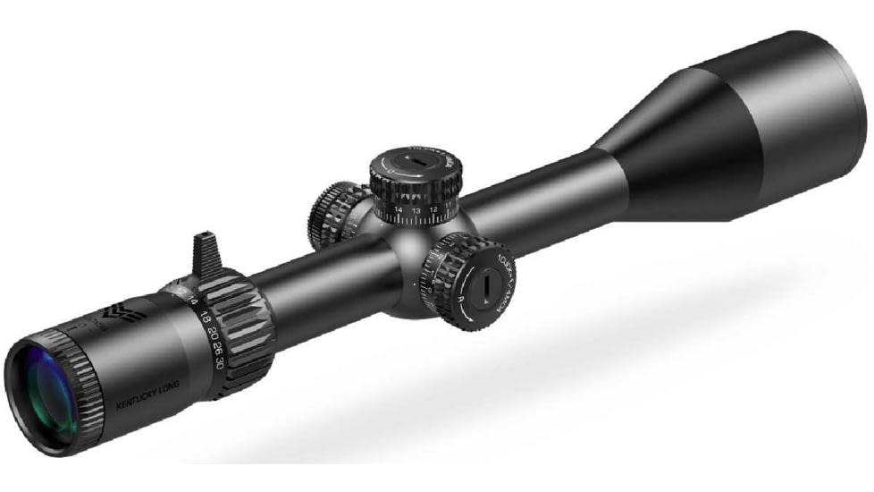 Swampfox Kentucky Long Tactical 4-24x50mm Rifle Scope, 30mm Tube, First Focal Plane, Sharpshooter MIL, MOA, Black, KTK42450-4L