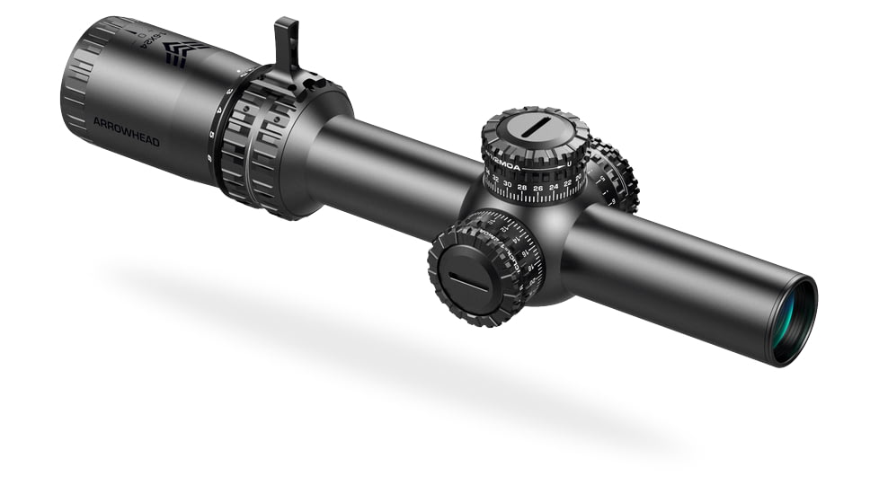 Swampfox Arrowhead Riflescope, 1-6X24, 30mm Tube, Second Focal Plane, IR Green MOA Reticle, Black, ARH16241-GM