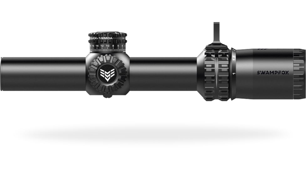 Swampfox Arrowhead Riflescope, 1-6X24, 30mm Tube, Second Focal Plane, IR Green MOA Reticle, Black, ARH16241-GM