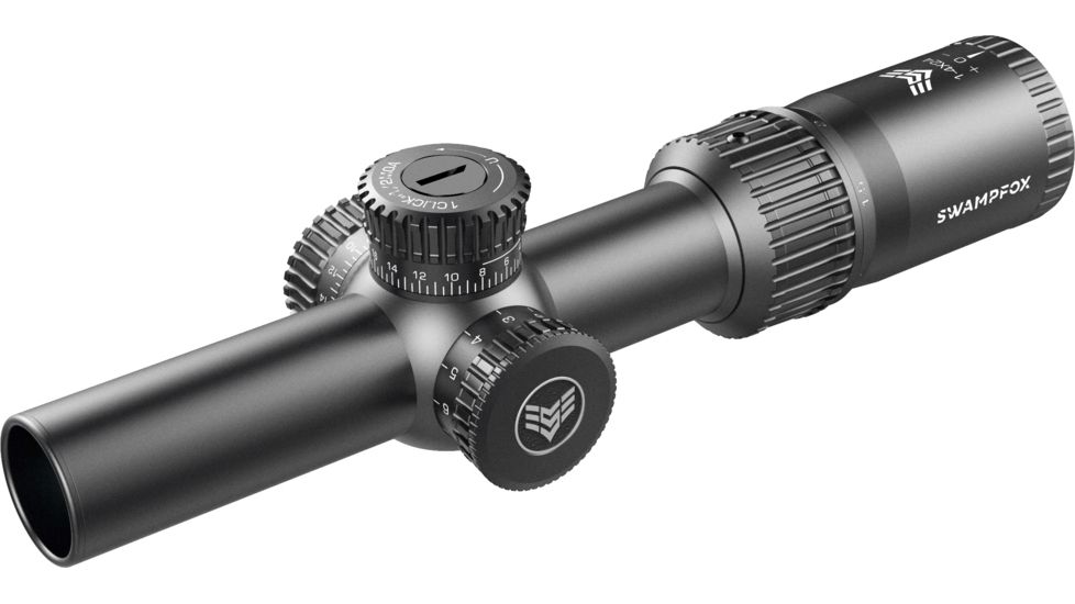 Swampfox Tomahawk LVPO Rifle Scope, 1-4x24mm, 30mm Tube, Second Focal Plane, Spear Duplex Reticle, Black, ATK14241-D