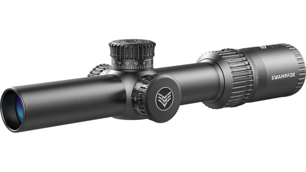 Swampfox Tomahawk LVPO Rifle Scope, 1-6x24mm, 30mm Tube, Second Focal Plane, Illuminated Guerrilla Cross MOA Reticle, Black, ATK16241-M