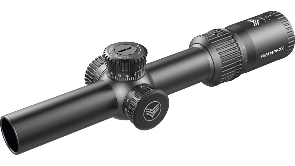 Swampfox Tomahawk LVPO Rifle Scope, 1-6x24mm, 30mm Tube, Second Focal Plane, Illuminated Guerrilla Cross MOA Reticle, Black, ATK16241-M