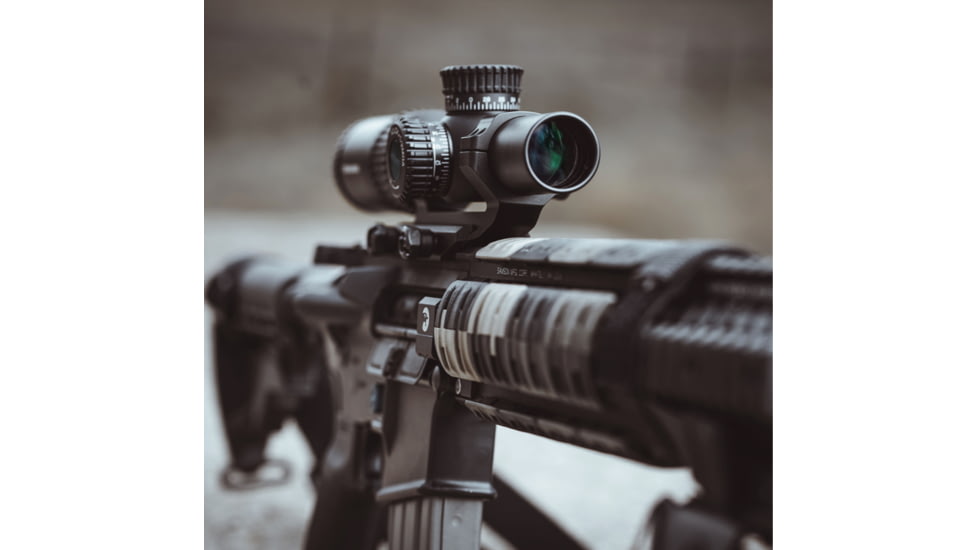 Swampfox Tomahawk LVPO Rifle Scope, 1-6x24mm, 30mm Tube, Second Focal Plane, Illuminated Guerrilla Dot BDC Reticle, Black, ATK16241-B