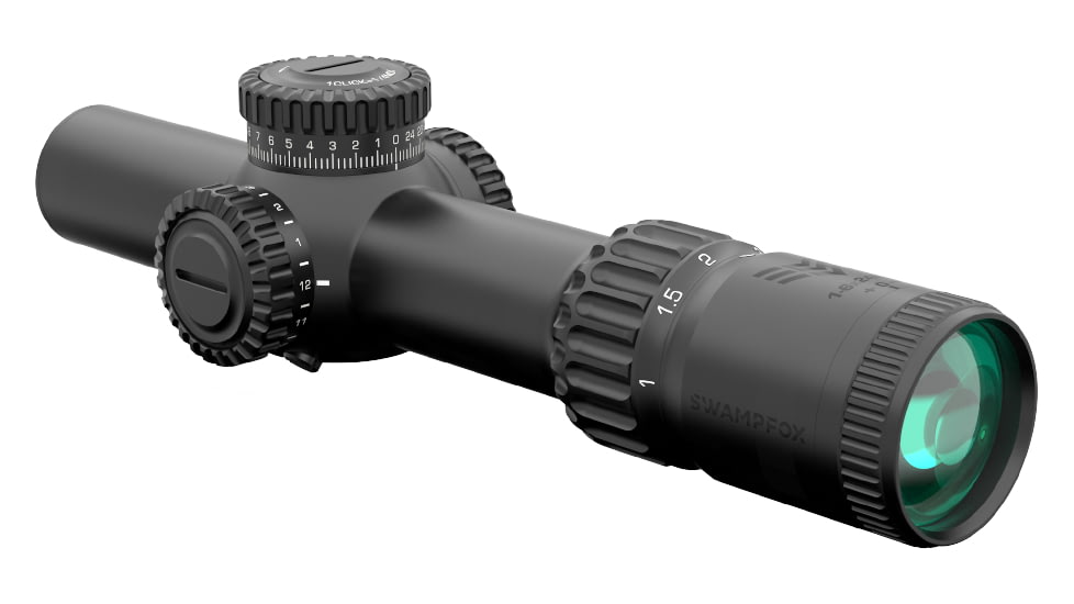 Swampfox Warhorse 1-6x24 Rifle Scope, 34mm Tube, First Focal Plane, Red IR MOA, WAR16241-RM