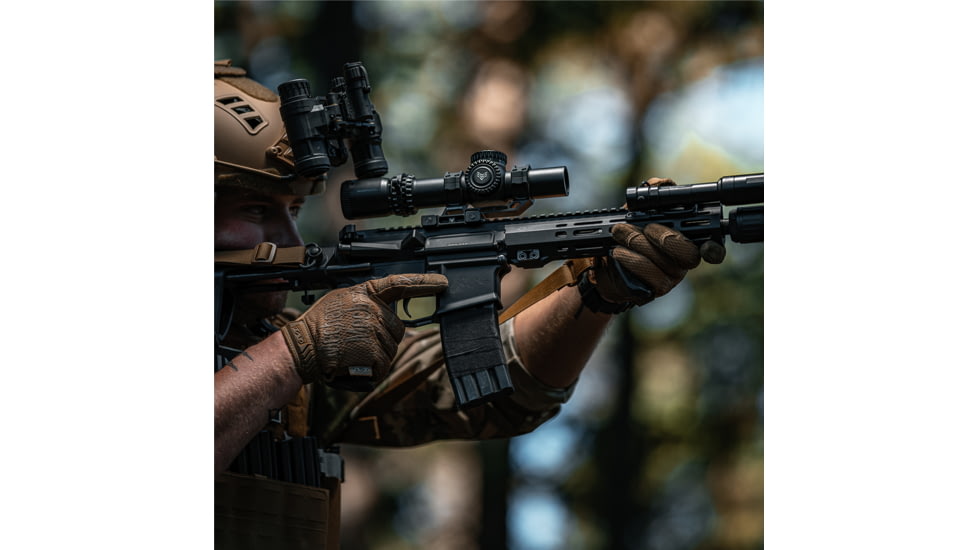 Swampfox Warhorse 1-6x24 Rifle Scope, 34mm Tube, First Focal Plane, Red IR MOA, WAR16241-RM