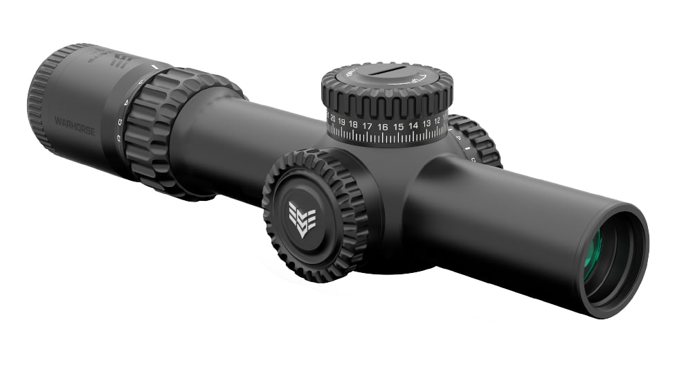 Swampfox Warhorse 1-6x24 Rifle Scope, 34mm Tube, First Focal Plane, Red IR MOA, WAR16241-RM