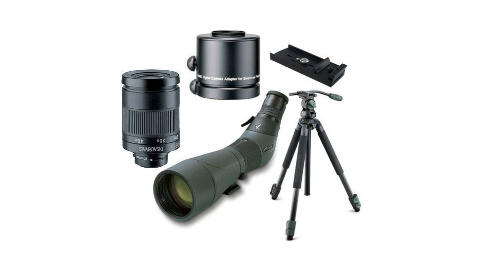 Swarovski ATS65 HD Angled Spotting Scope Digiscoping Kit w/ DCA Digital Camera Adapter &amp; Tripod