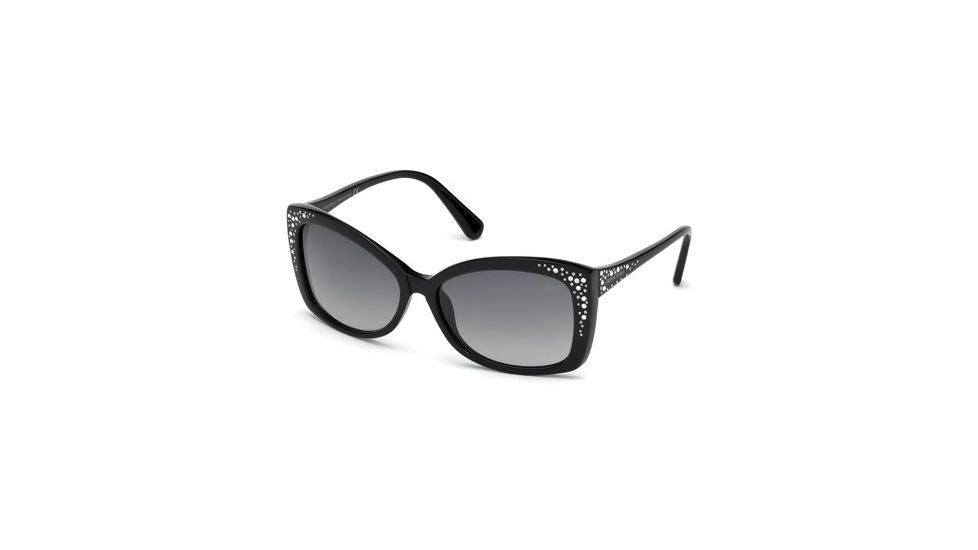 Swarovski Bianca Sunglasses SK0019 - Shiny Black Frame Color