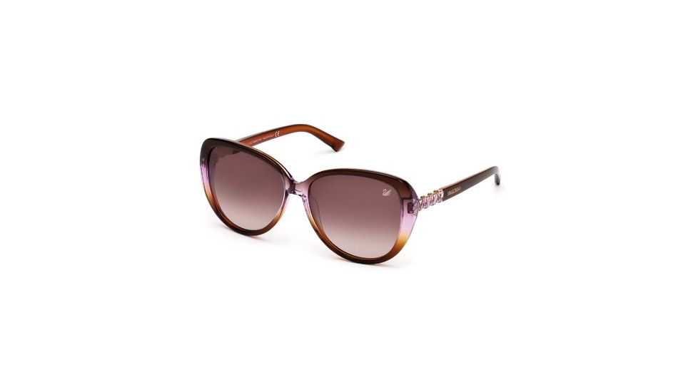 Swarovski SK0029 Sunglasses - Dark Brown Frame Color, Gradient Lens Color