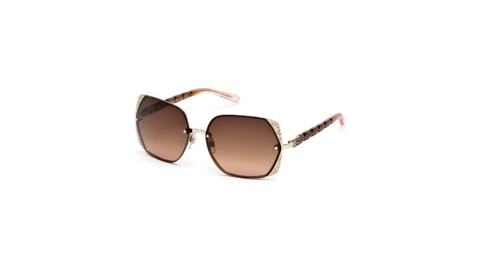Swarovski SK0033 Sunglasses - Gold Frame Color, Gradient Brown Lens Color