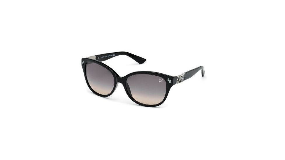 Swarovski SK0036 Sunglasses - Shiny Black Frame Color, Gradient Smoke Lens Color