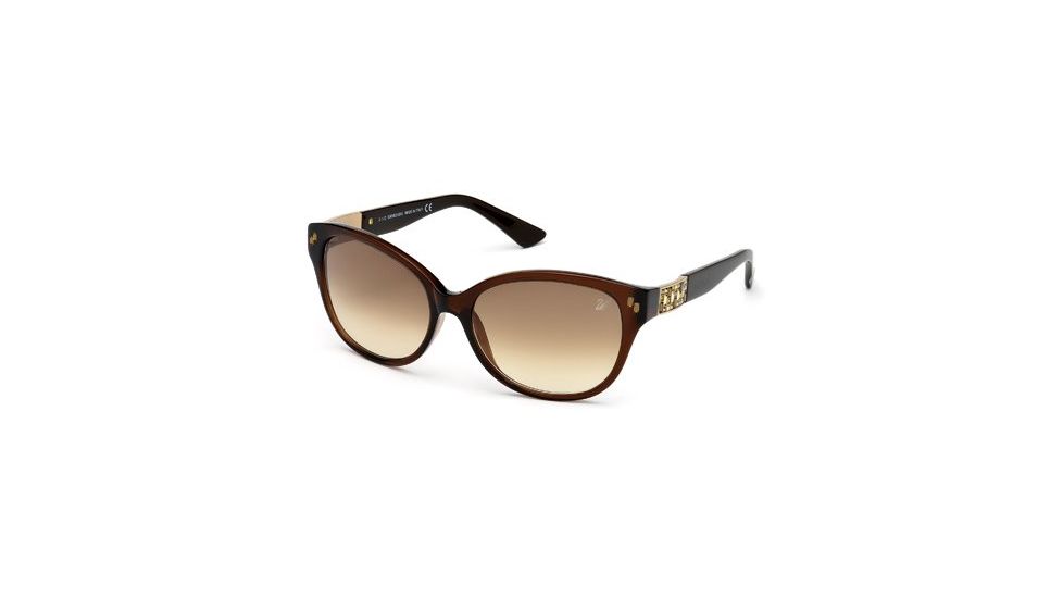 Swarovski SK0036 Sunglasses - Shiny Dark Brown Frame Color, Gradient Brown Lens Color